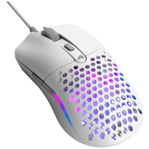 Mouse Gaming Model O Eternal, 12000 DPI, 55g, 6 butoane, Alb Mat