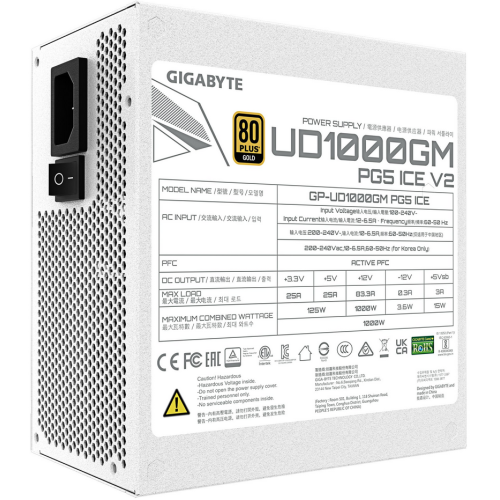 Sursa Gigabyte GP-UD1000GM PG5 V2 Ice, 1000 W