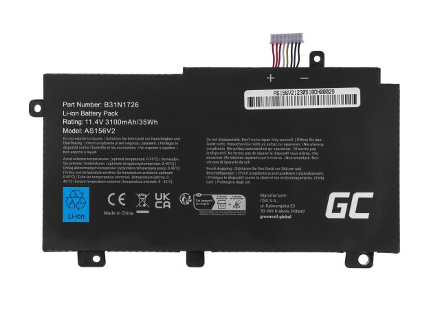 Green Cell Battery B31N1726 for Asus TUF Gaming FX504 FX504G FX505 FX505D FX505G A15 FA506 A17 FA706