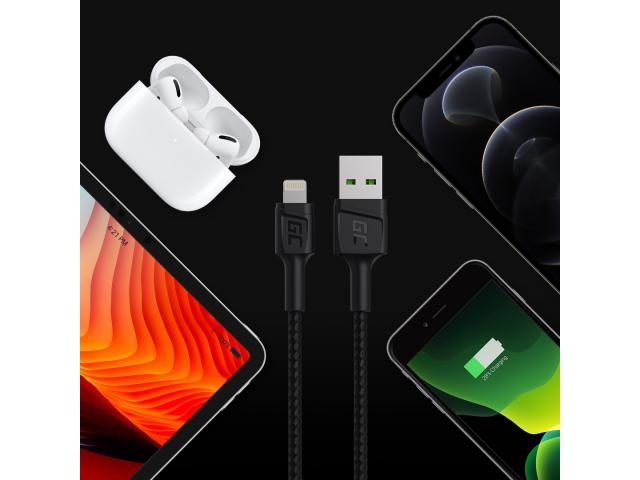 Green Cell Cable GC PowerStream USB-A - Lightning 30cm quick charge Apple 2.4A