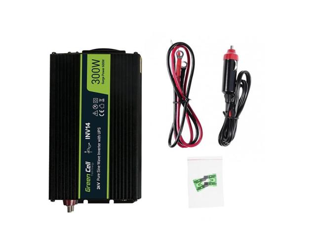 Green Cell Power Inverter 24V to 230V 300W/600W Pure sine wave