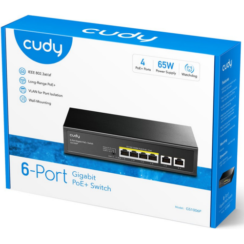 Switch Cudy GS1006P, 6 porturi, PoE