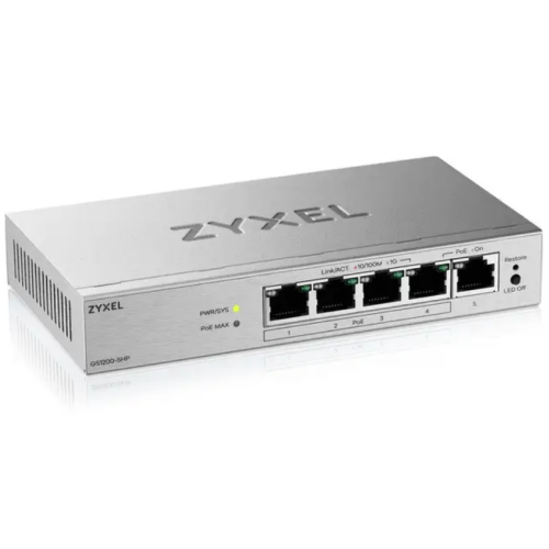 Zyxel GS1200-5HPV3 5-Port Gigabit PoE+ web/smart managed