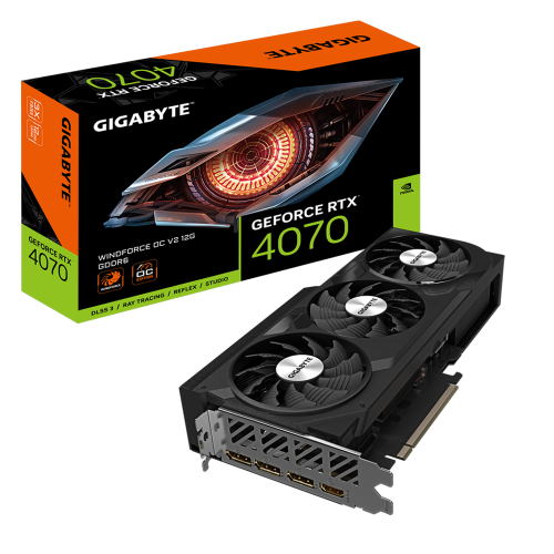 Placa video Gigabyte nVidia GeForce RTX 4070 WINDFORCE 2X OC V2 12GB, GDDR6X, 192bit