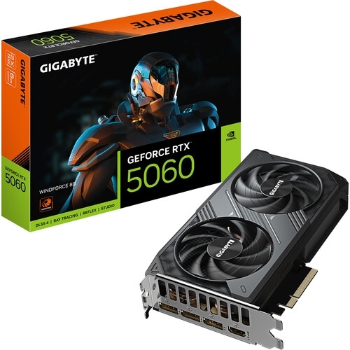 Placa video Gigabyte nVidia GeForce RTX 5060 WINDFORCE 8GB, GDDR7, 128 bit