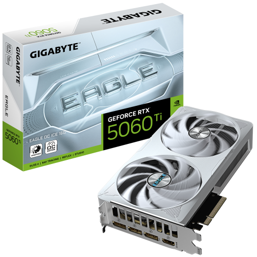 Placa video Gigabyte nVidia GeForce RTX 5060 Ti EAGLE OC ICE 16GB, GDDR7, 128 bit