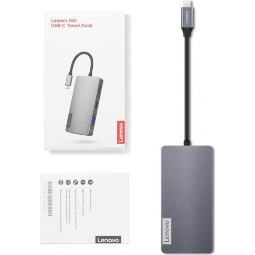 Docking Station Lenovo 150 USB-C Travel Dock, Grey