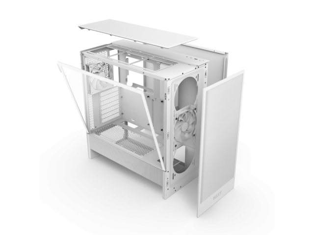 NZXT PC case H5 Flow midi tower white window