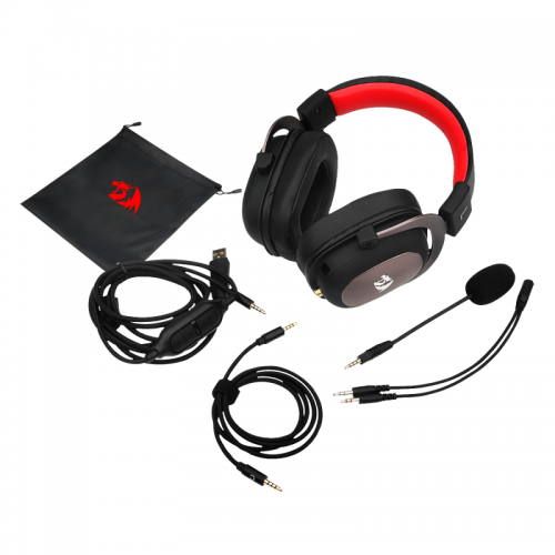 Casti cu microfon Redragon Zeus H510, USB-A/3.5mm jack, Black-Red