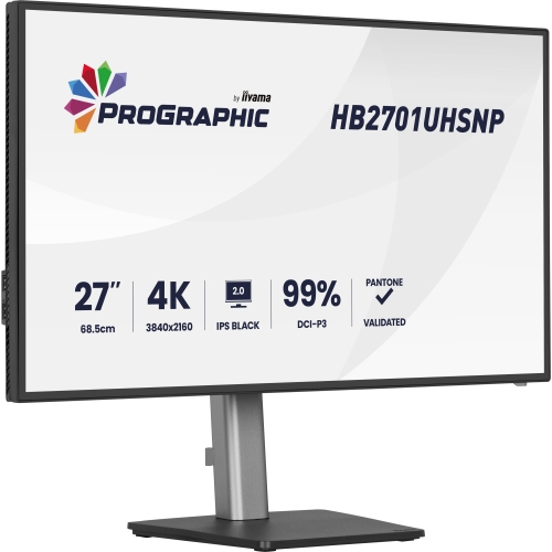 Monitor LED Iiyama ProGraphic HB2701UHSNP-B1, 27 inch, 3840 x 2160 pixeli, 4 ms GTG, Black