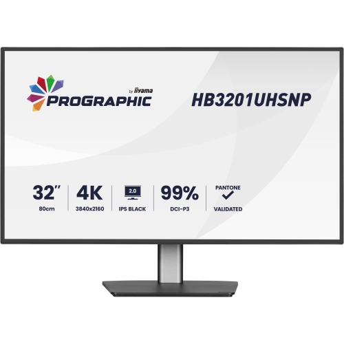 Monitor LED Iiyama ProGraphic HB3201UHSNP-B1, 31.5 inch, 3840 x 2160 pixeli, 4 ms GTG, Black
