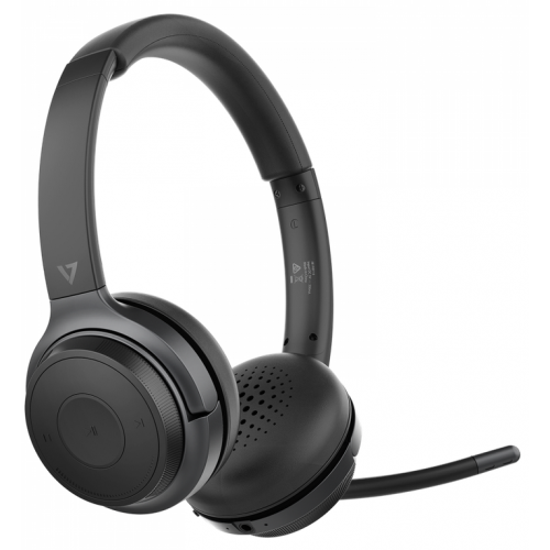 Casti cu microfon V7 HB600S, Bluetooth/3.5mm jack, Black