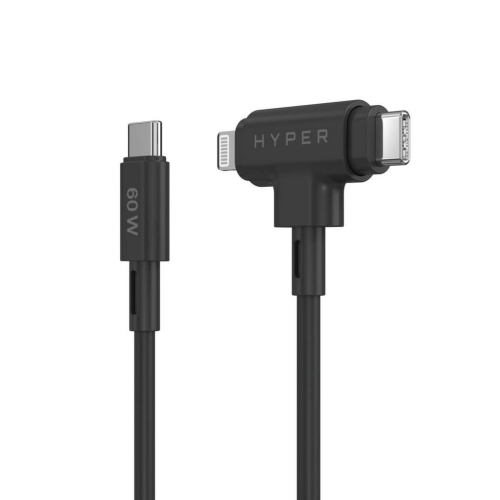 Cablu Targus HJ4010BKGL, USB-C male - USB-C/Lightning male, 1.5m, Black