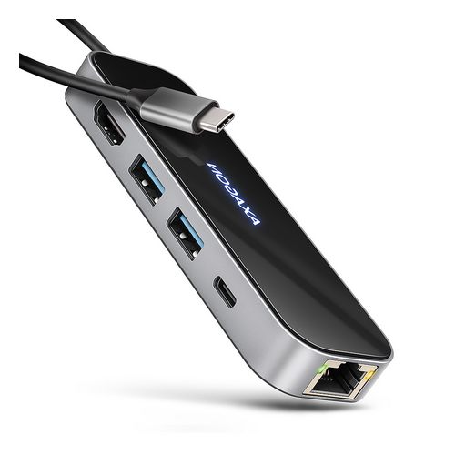 HMC-6GLN, USB-C, USB-A, HDMI, RJ-45, PD 100W