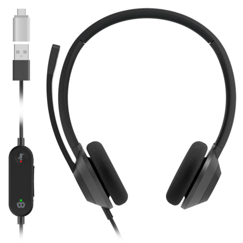 Casca cu microfon Cisco Headset 322, USB-A/USB-C, Carbon Black