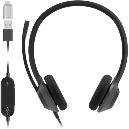Casca cu microfon Cisco Headset 322 Micrososft Teams, USB-A/USB-C, Carbon Black