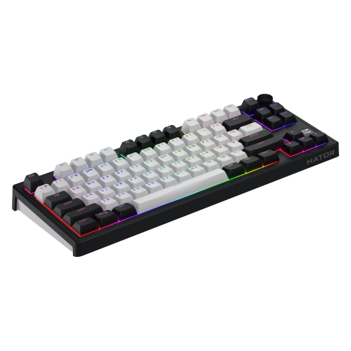 Tastatura Hator Skyfall Mag ULTIMA 8K, RGB LED, Bluetooth/USB/USB Wireless, Black-White