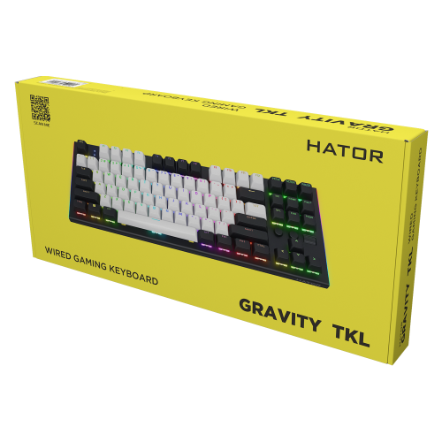 Tastatura Hator Gravity TKL, USB, Black-White
