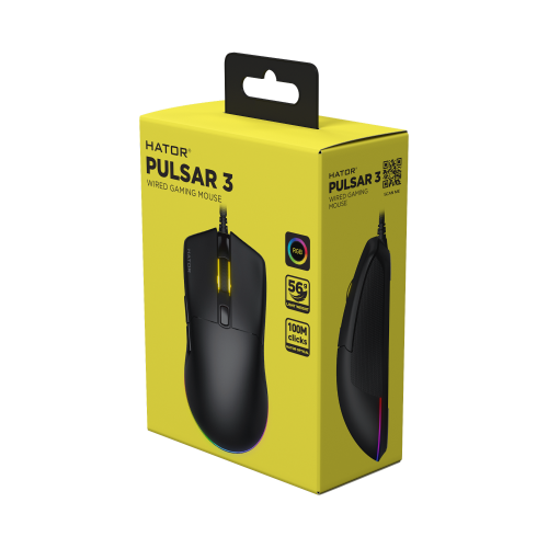 Mouse Optic Hator Pulsar 3, USB, Black