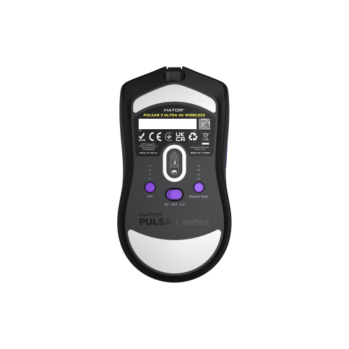 Mouse Optic Hator Pulsar 3 Ultra 4K, USB Wireless/USB/Bluetooth, Black