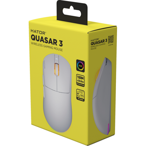 Mouse Optic Hator Quasar 3, USB/Wireless USB/Bluetooth, White