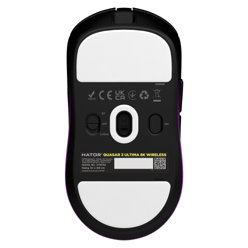 Mouse wireless Hator Quasar 3, black-pur