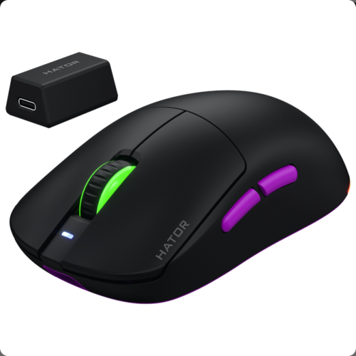 Mouse Optic Hator Quasar 3 ULTRA 8K, USB Wireless/USB/Bluetooth, Black