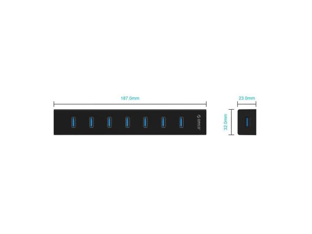 Hub USB Orico H7013-U3-AD, 7x USB 3.2 gen 1, Black