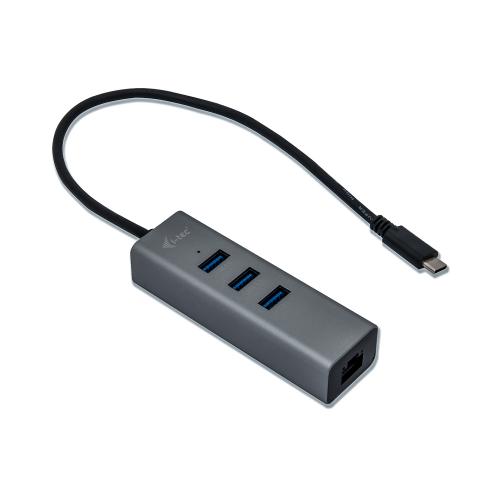 Hub USB i-tec C31METALG3HUB, 3x USB 3.2 gen 1 + 1x RJ-45, Space Grey