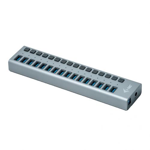 Hub USB i-tec U3CHARGEHUB16, 16x USB 3.2 gen 1, Black