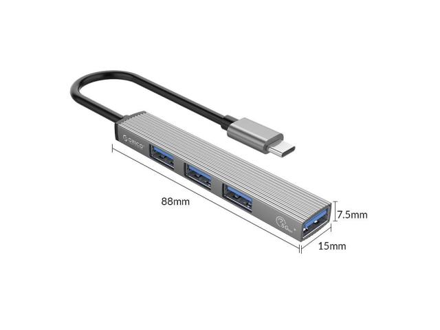 Hub USB Orico AH-13, 4x USB 3.2 gen 1, Gray