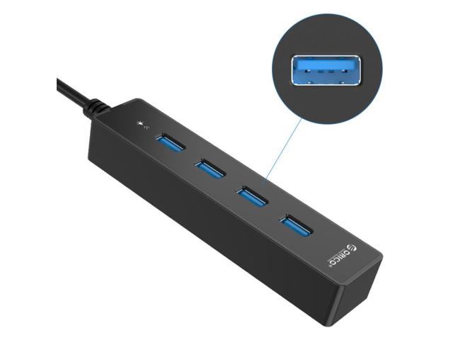 HUB USB Orico W8PH4-U3, 4x USB 3.2 gen 1, Black