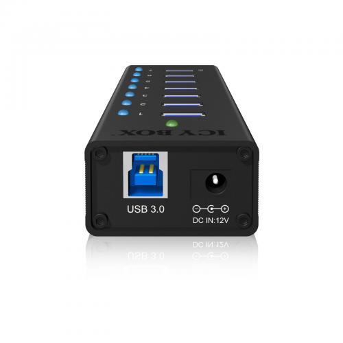 Hub USB Raidsonic IcyBox IB-AC618, 7x USB 3.2 gen 1, Black