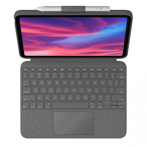 Husa/Stand Logitech Combo Touch cu tastatura pentru iPad 10th gen, Layout US, Oxford Grey