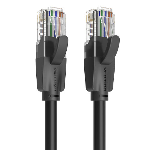 Patch cord UTP Vention, Cat. 6, RJ-45 (T) la RJ-45 (T), 2M, , Ecranat, , , Negru, 
