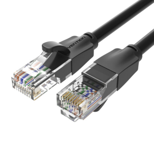 Patch cord UTP Vention, Cat. 6, RJ-45 (T) la RJ-45 (T), 2M, , Ecranat, , , Negru, 