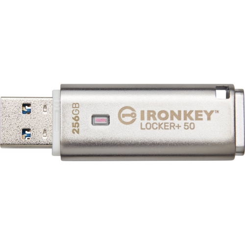 Stick Memorie Kingston IronKey Locker+50 256GB, USB 3.2 Gen 1, Silver