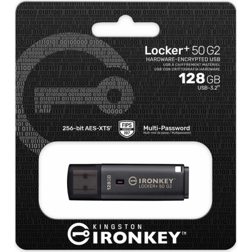 KINGSTON 128GB IronKey Locker Plus 50 G2 FIPS 197 AES-256