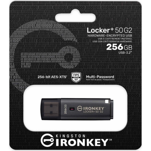 KINGSTON 256GB IronKey Locker Plus 50 G2 FIPS 197 AES-256