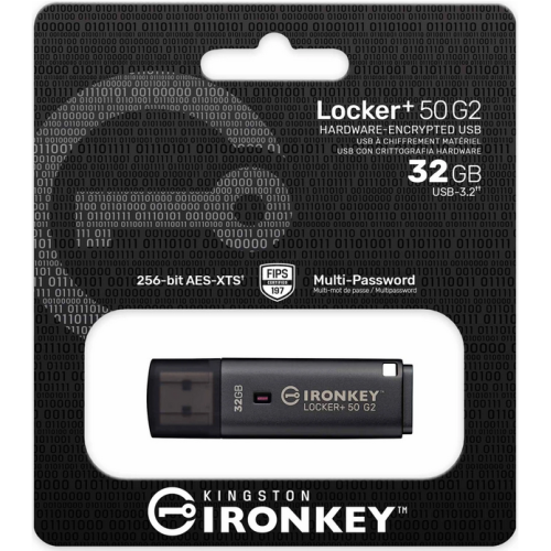 KINGSTON 32GB IronKey Locker Plus 50 G2 FIPS 197 AES-256