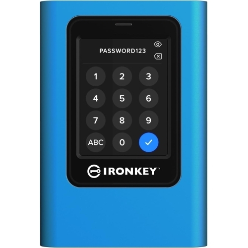 SSD portabil Kingston IronKey Vault Privacy 80 7.68 TB, USB-C 3.0, Blue