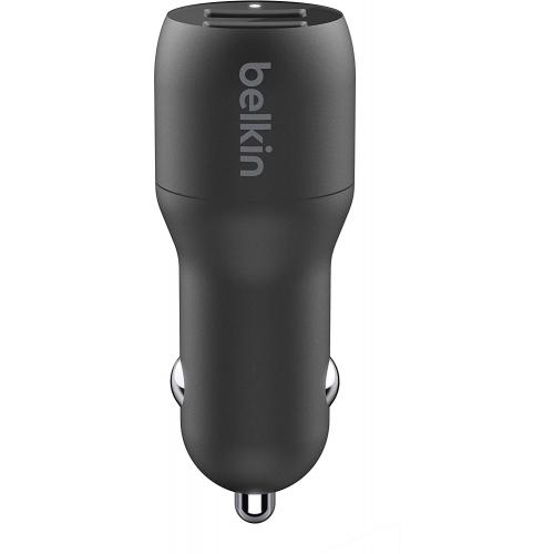 Incarcator auto Belkin Boost Charge, 2x USB-A, 24W, Black