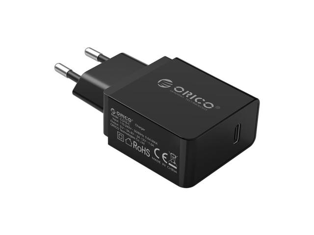 Incarcator retea Orico CD18-C, USB-C, 3A, Black