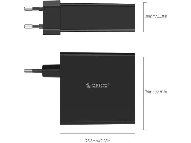 Incarcator retea Orico DCW-4U PRO, 4x USB, Black