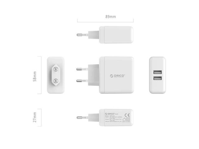 Incarcator retea Orico WHC-2U, 2x USB, 3A, White