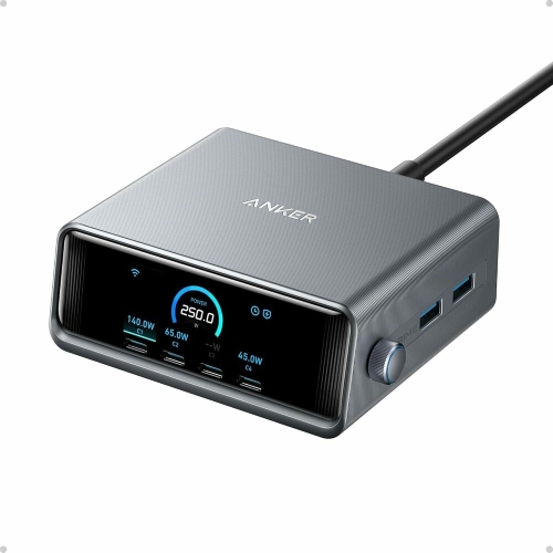 Statie incarcare Anker Prime, 2 x USB-A, 4 x USB-C, 250 W, Black