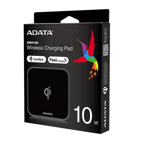 Incarcator Wireless Adata CW0100, Certificat QI, 1A, Black