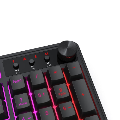 Tastatura gaming Bluetooth cu fir si wireless Redragon Volcano neagra iluminare RGB