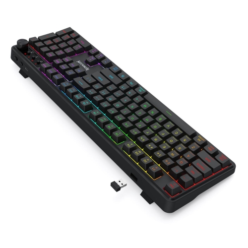 Tastatura gaming Bluetooth cu fir si wireless Redragon Volcano neagra iluminare RGB