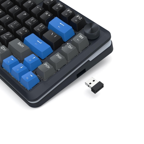 Tastatura gaming mecanica Bluetooth cu si fara fir Redragon Cyrus Pro neagra cu albastru iluminare RGB